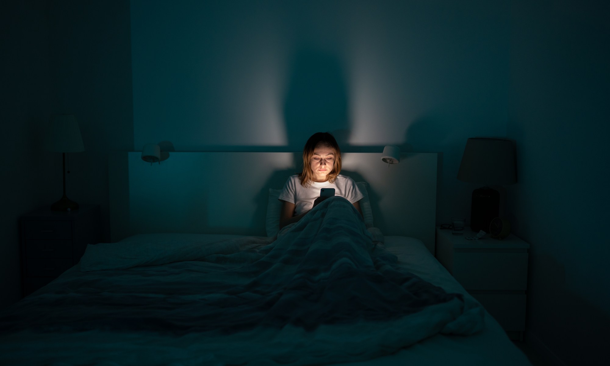 Lonely person on phone